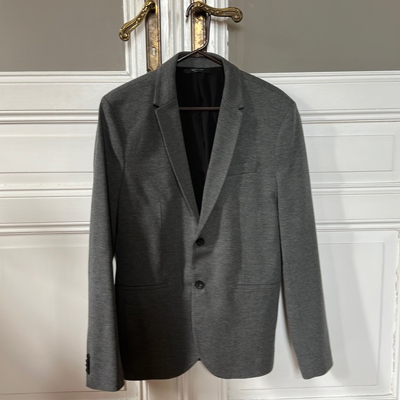 Zara Essentials Men’s Gray Twill Blazer Size L - Picture 1 of 3